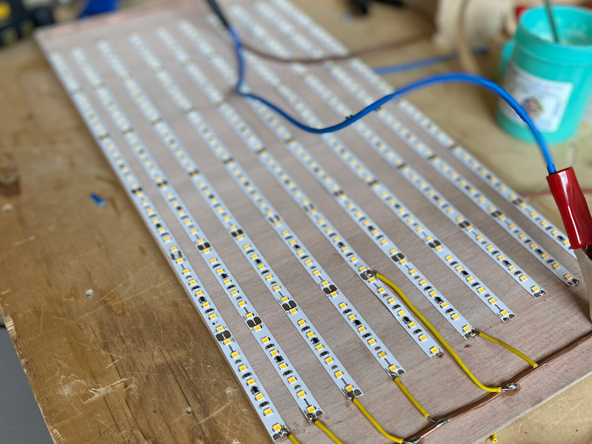 Studiotest eines LED-Arrays