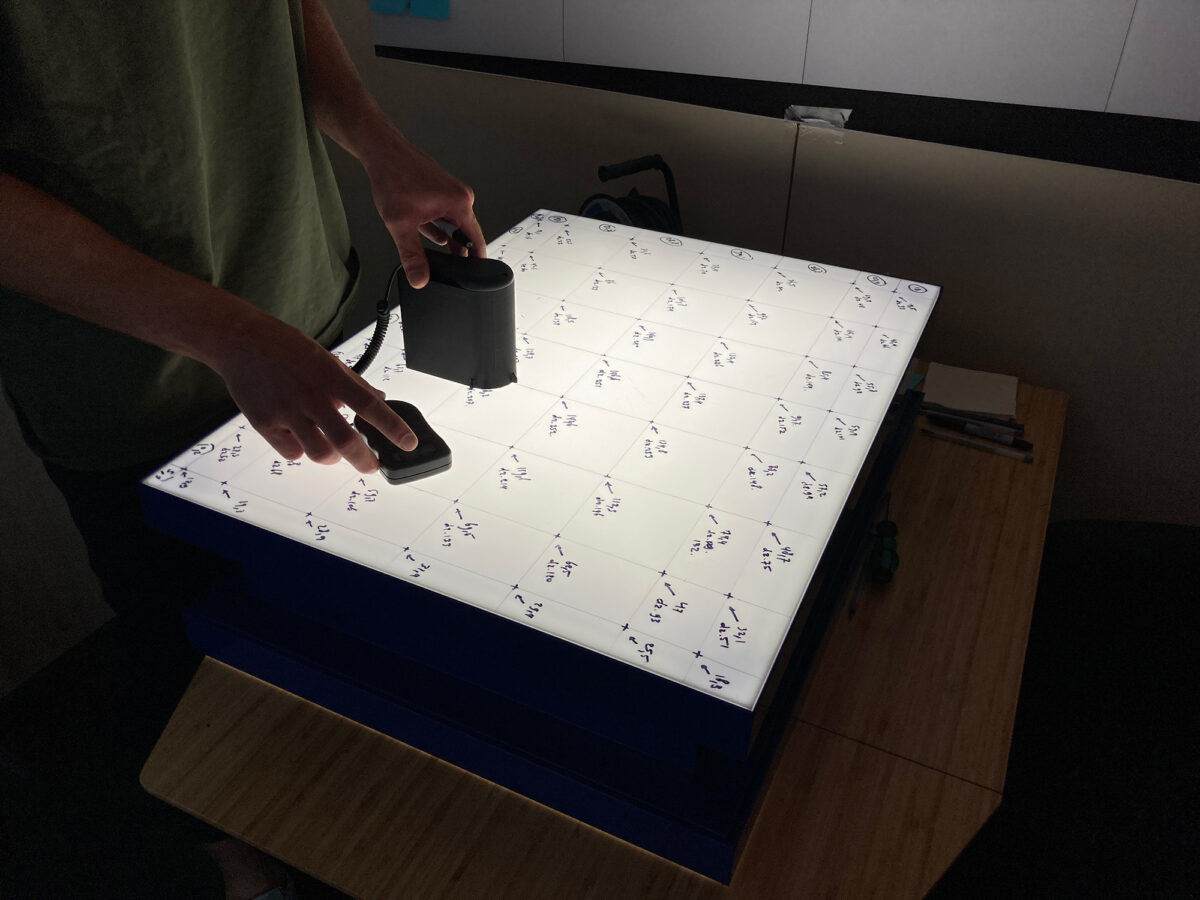 testing light output through plexiglass front